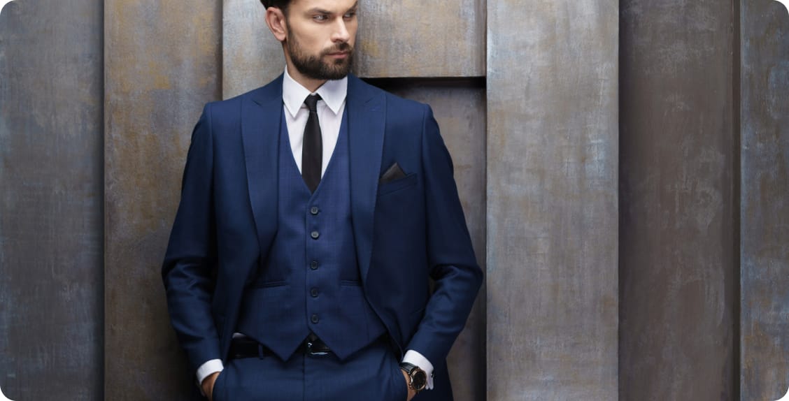 Professional Navy Pinstripe Suit